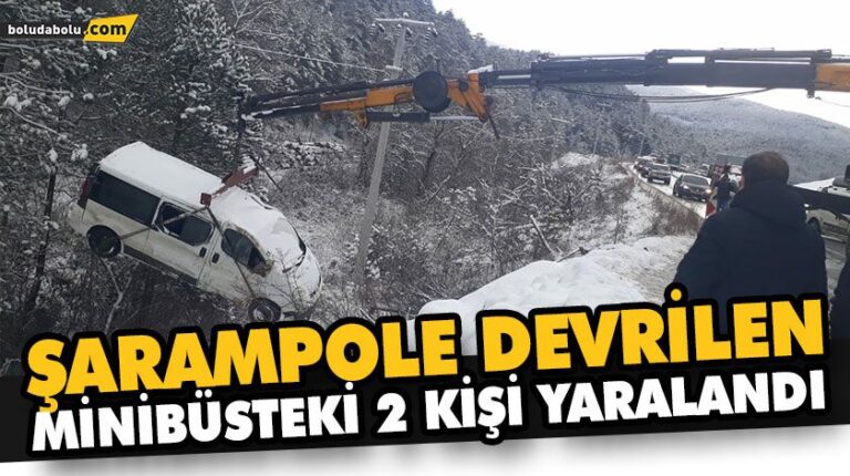 ŞARAMPOLE DEVRİLEN MİNİBÜSTEKİ 2 KİŞİ YARALANDI