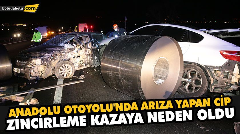 ANADOLU OTOYOLU’NDA ARIZA YAPAN CİP ZİNCİRLEME KAZAYA NEDEN OLDU ANADOLU OTOYOLU’NDA ARIZA YAPAN CİP ZİNCİRLEME KAZAYA NEDEN OLDU