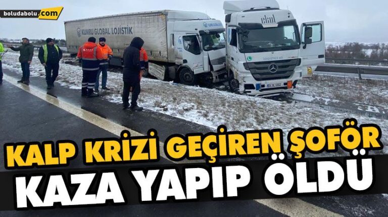 KALP KRİZİ GEÇİREN ŞOFÖR KAZA YAPIP ÖLDÜ