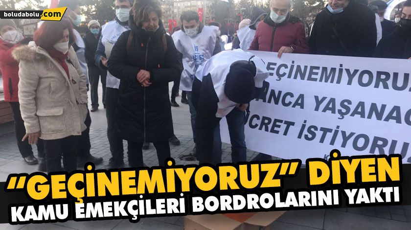 İNSANCA YAŞAMAYA YETECEK BİR ÜCRET İSTİYORUZ” DİYEN KESK BORDRO YAKTI