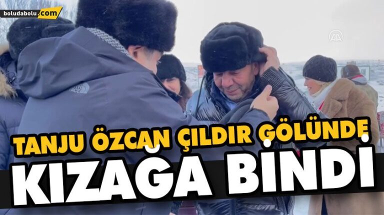 TANJU ÖZCAN ÇILDIR GÖLÜNDE KIZAĞA BİNDİ