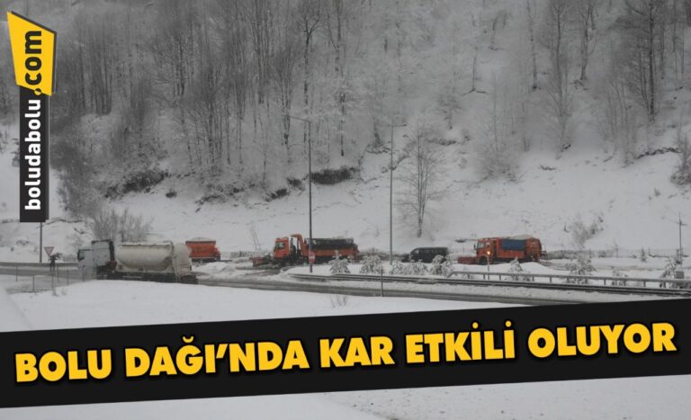 Bolu Dağı’nda kar etkili oluyor