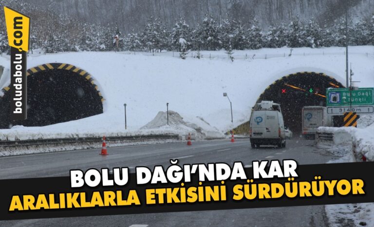 Bolu Dağı’nda kar aralıklarla etkisini sürdürüyor