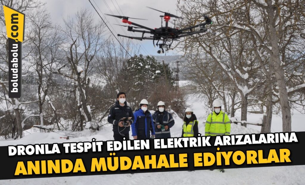 Dronla tespit edilen elektrik arızalarına anında müdahale ediyorlar Dronla tespit edilen elektrik arızalarına anında müdahale ediyorlar