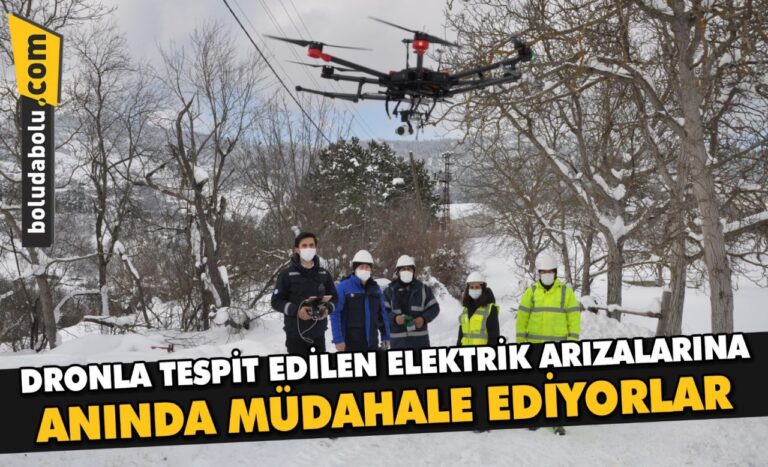 Dronla tespit edilen elektrik arızalarına anında müdahale ediyorlar