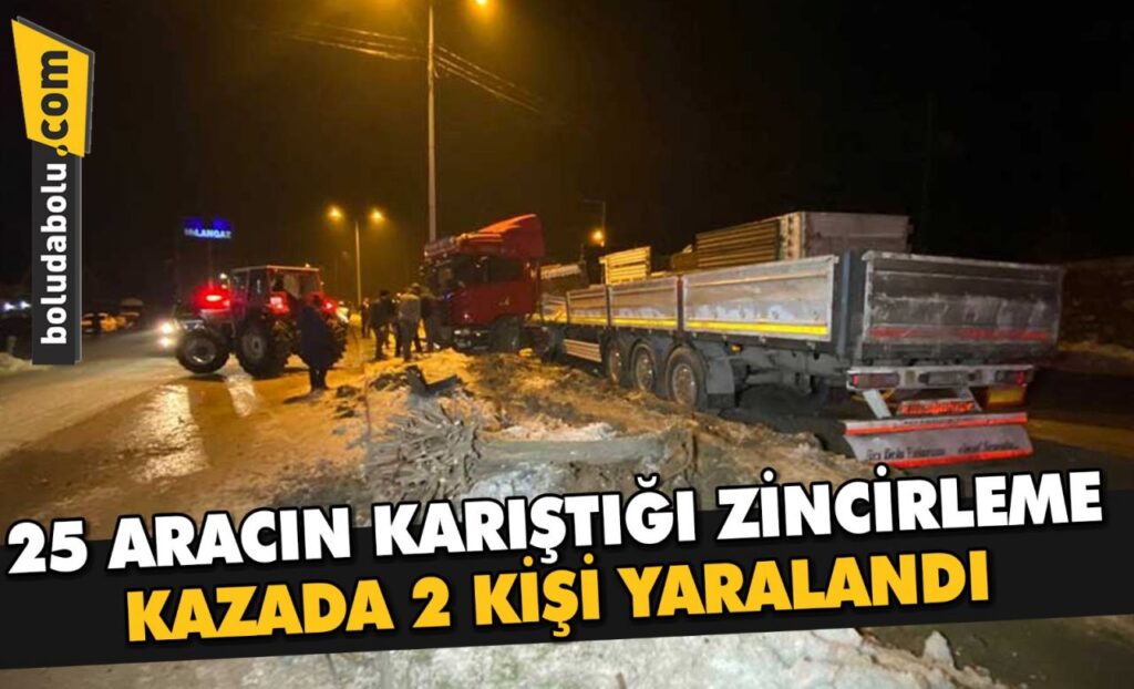 25 ARACIN KARIŞTIĞI ZİNCİRLEME KAZADA 2 KİŞİ YARALANDI 25 ARACIN KARIŞTIĞI ZİNCİRLEME KAZADA 2 KİŞİ YARALANDI