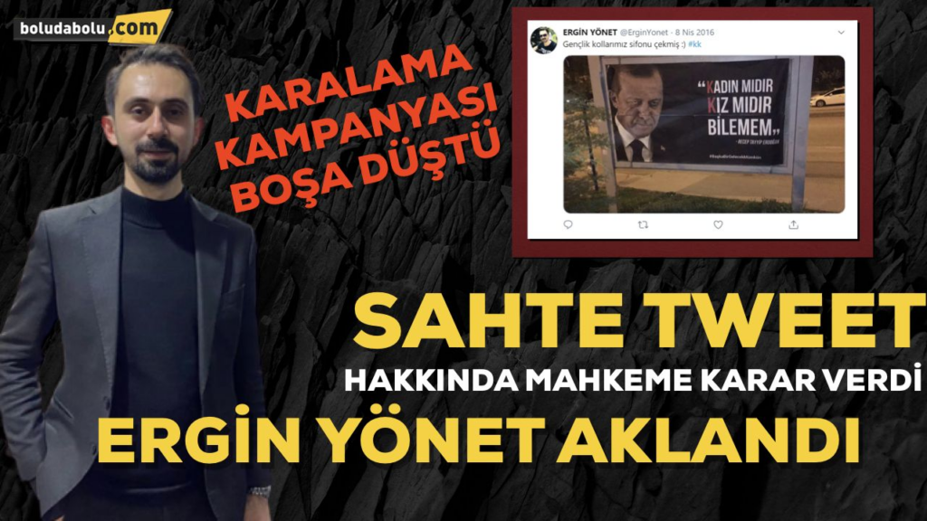 Ergin Yönet’e yönelik karalama kampanyası boşa çıktı Ergin Yönet’e yönelik karalama kampanyası boşa çıktı