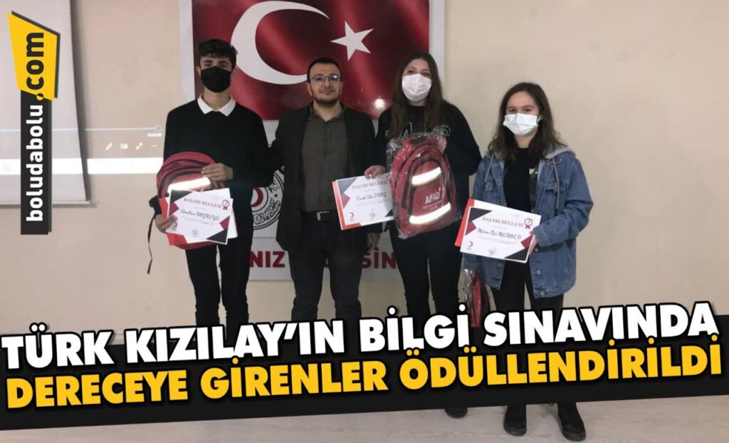 Bolu’da Türk Kızılayın bilgi sınavında dereceye girenler ödüllendirildi Bolu’da Türk Kızılayın bilgi sınavında dereceye girenler ödüllendirildi