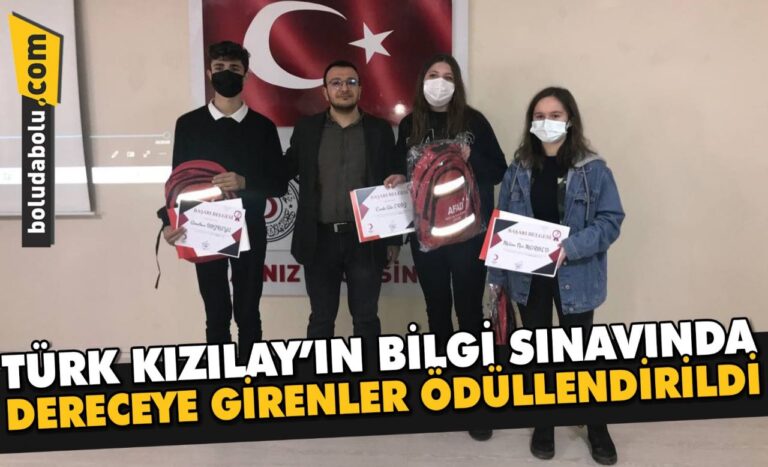 Bolu’da Türk Kızılayın bilgi sınavında dereceye girenler ödüllendirildi