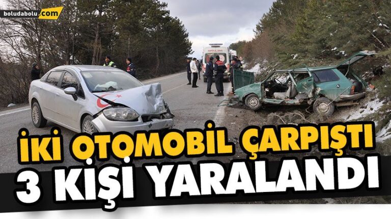 MUDURNU’DA İKİ OTOMOBİL ÇARPIŞTI, 3 KİŞİ YARALANDI