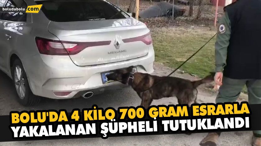 BOLU’DA 4 KİLO 700 GRAM ESRARLA YAKALANAN ŞÜPHELİ TUTUKLANDI BOLU’DA 4 KİLO 700 GRAM ESRARLA YAKALANAN ŞÜPHELİ TUTUKLANDI