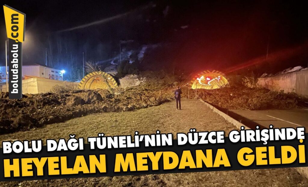 Bolu Dağı Tüneli’nin Düzce girişinde heyelan meydana geldi, yol trafiğe kapatıldı Bolu Dağı Tüneli’nin Düzce girişinde heyelan meydana geldi, yol trafiğe kapatıldı