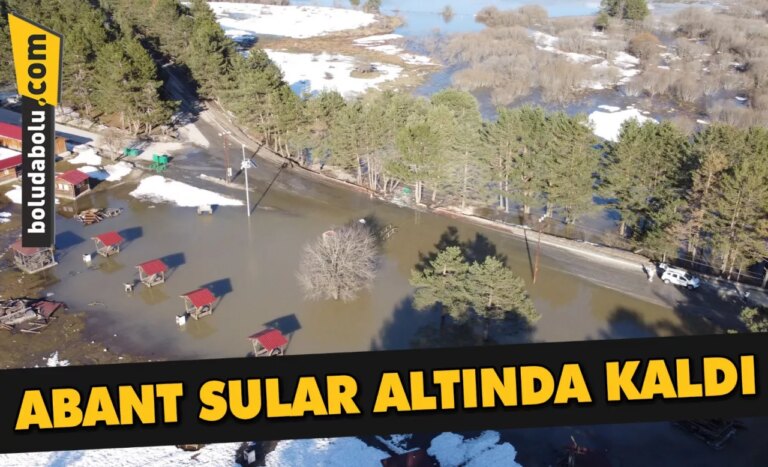 Eriyen karla derelerin taşması Abant Gölü’nde su seviyesini yükseltti