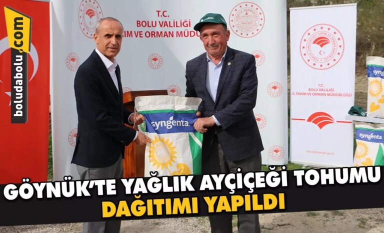 Göynük’te yağlık ayçiçeği tohumu dağıtımı yapıldı