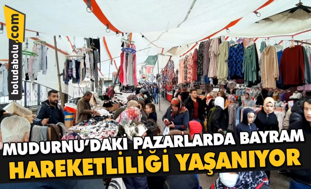 Mudurnu’daki pazarlarda bayram hareketliliği yaşanıyor Mudurnu’daki pazarlarda bayram hareketliliği yaşanıyor