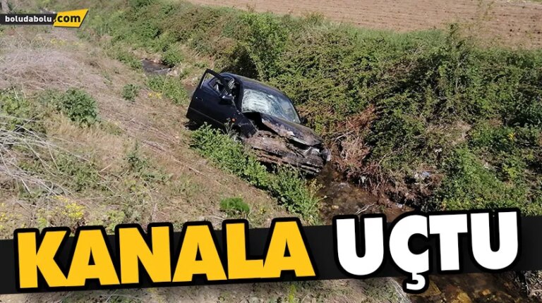 KONTROLDEN ÇIKAN OTOMOBİL KANALA UÇTU: 2 YARALI