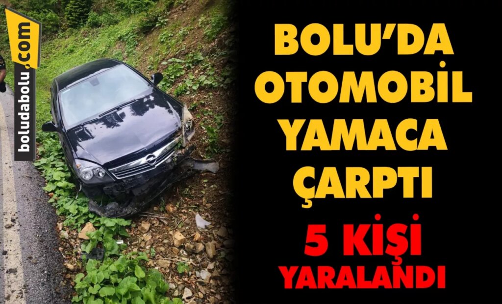 Bolu’da yamaca çarpan otomobildeki 5 kişi yaralandı Bolu’da yamaca çarpan otomobildeki 5 kişi yaralandı