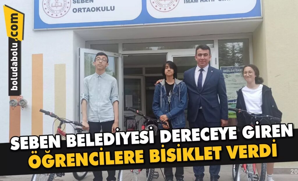 Seben Belediyesinden dereceye giren öğrencilere bisiklet Seben Belediyesinden dereceye giren öğrencilere bisiklet