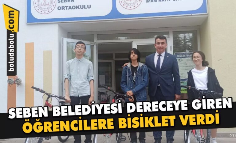 Seben Belediyesinden dereceye giren öğrencilere bisiklet