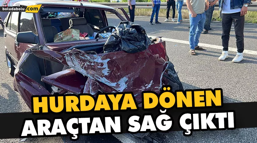 HURDAYA DÖNEN ARAÇTAN SAĞ ÇIKTI