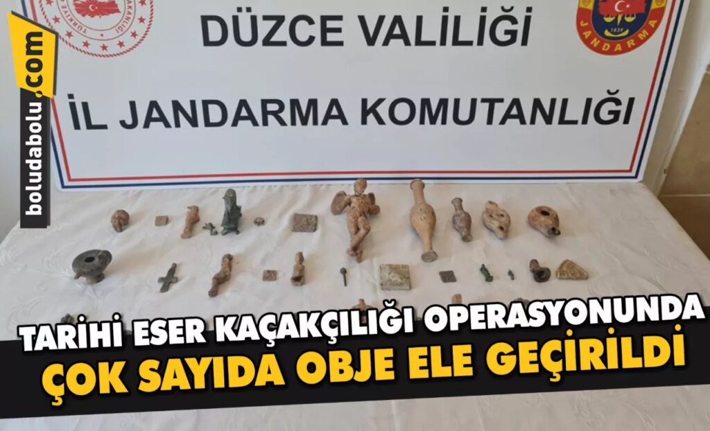 Düzce’de tarihi eser kaçakçılığı operasyonunda çok sayıda obje ele geçirildi Düzce’de tarihi eser kaçakçılığı operasyonunda çok sayıda obje ele geçirildi