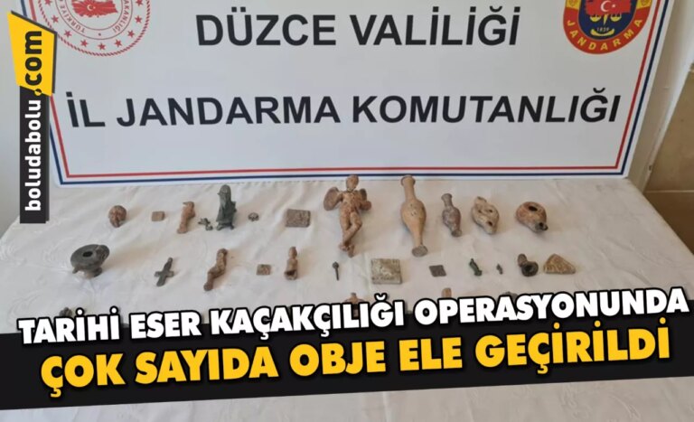 Düzce’de tarihi eser kaçakçılığı operasyonunda çok sayıda obje ele geçirildi