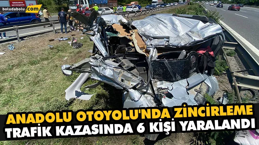 ANADOLU OTOYOLU’NDA ZİNCİRLEME TRAFİK KAZASINDA 6 KİŞİ YARALANDI ANADOLU OTOYOLU’NDA ZİNCİRLEME TRAFİK KAZASINDA 6 KİŞİ YARALANDI