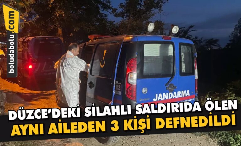 Düzce’de silahlı saldırıda ölen aynı aileden 3 kişi defnedildi