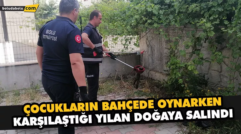 ÇOCUKLARIN BAHÇEDE OYNARKEN KARŞILAŞTIĞI YILAN DOĞAYA SALINDI ÇOCUKLARIN BAHÇEDE OYNARKEN KARŞILAŞTIĞI YILAN DOĞAYA SALINDI