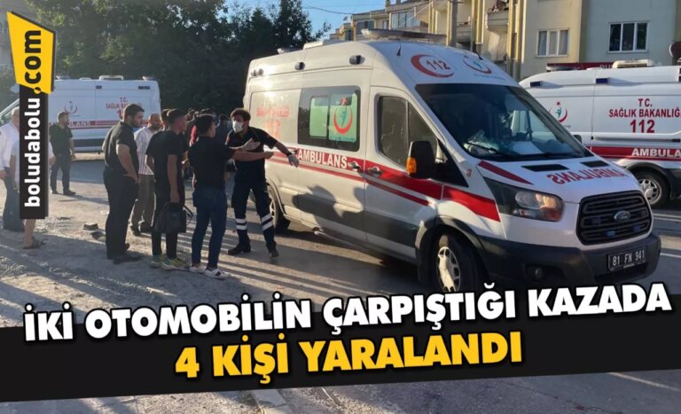 Düzce’de iki otomobilin çarpıştığı kazada 4 kişi yaralandı