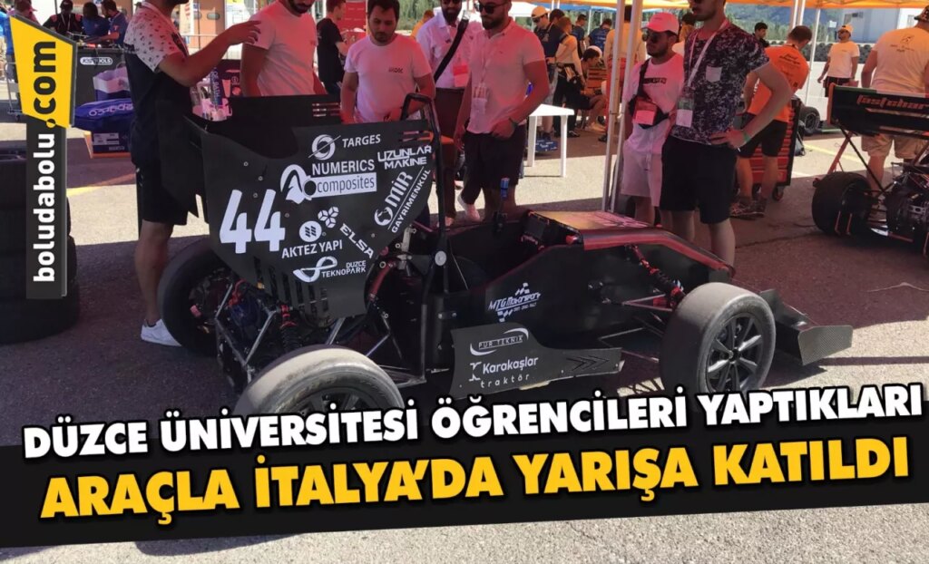 Düzce Üniversitesi öğrencileri yaptıkları araçla İtalya’da yarışa katıldı Düzce Üniversitesi öğrencileri yaptıkları araçla İtalya’da yarışa katıldı