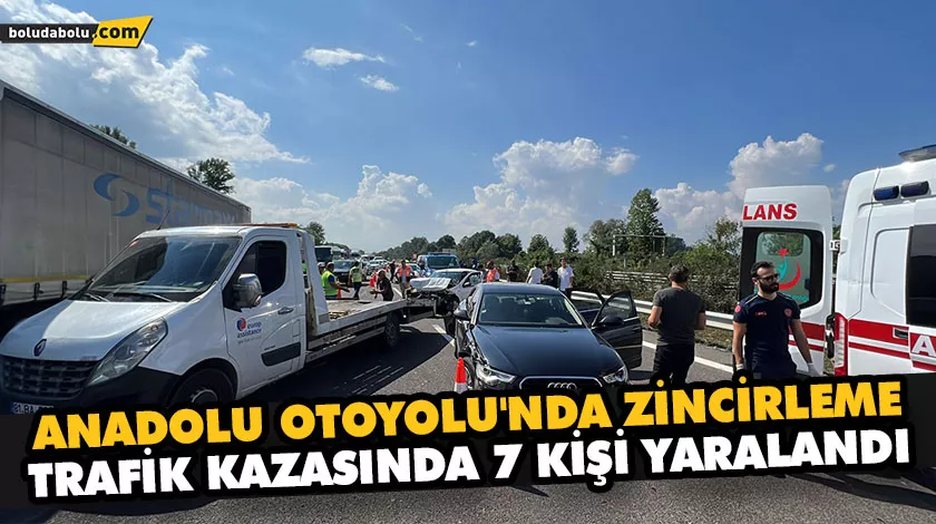 ANADOLU OTOYOLU’NDA ZİNCİRLEME TRAFİK KAZASINDA 7 KİŞİ YARALANDI ANADOLU OTOYOLU’NDA ZİNCİRLEME TRAFİK KAZASINDA 7 KİŞİ YARALANDI