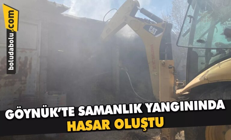 Göynük’te samanlık yangınında hasar oluştu