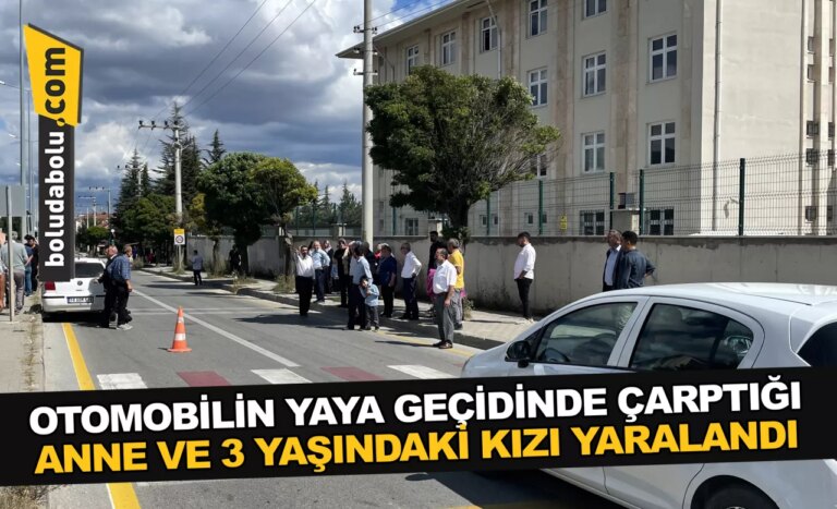 Bolu’da otomobilin yaya geçidinde çarptığı anne ve 3 yaşındaki kızı yaralandı