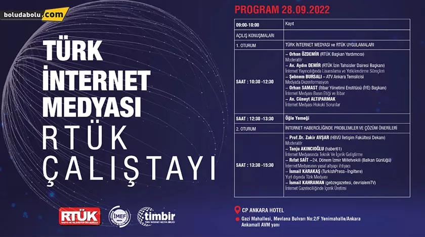RTÜK, TÜRK İNTERNET MEDYA ÇALIŞTAYI’NDA İNTERNET MEDYA TEMSİLCİLERİ İLE BULUŞUYOR RTÜK, TÜRK İNTERNET MEDYA ÇALIŞTAYI’NDA İNTERNET MEDYA TEMSİLCİLERİ İLE BULUŞUYOR