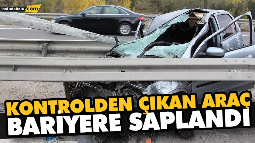 KONTROLDEN ÇIKAN ARAÇ BARİYERE SAPLANDI: 4 YARALI KONTROLDEN ÇIKAN ARAÇ BARİYERE SAPLANDI: 4 YARALI
