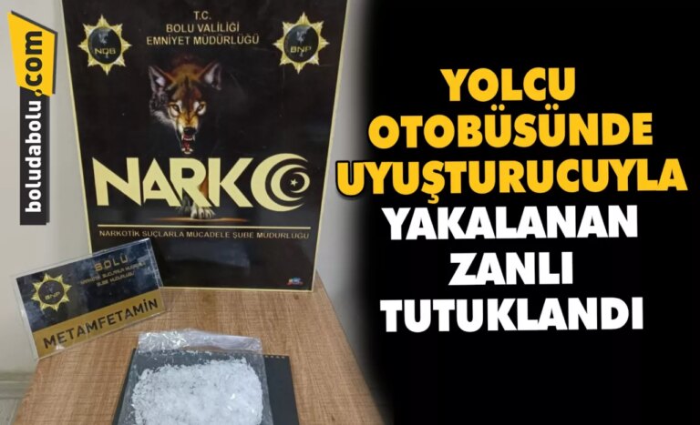Bolu’da yolcu otobüsünde uyuşturucuyla yakalanan zanlı tutuklandı