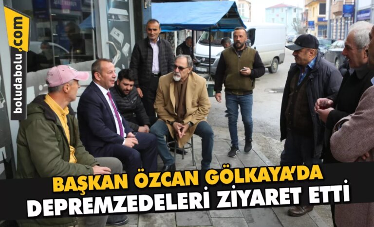 Bolu Belediye Başkanı Tanju Özcan, Gölyaka’da depremzedeleri ziyaret etti