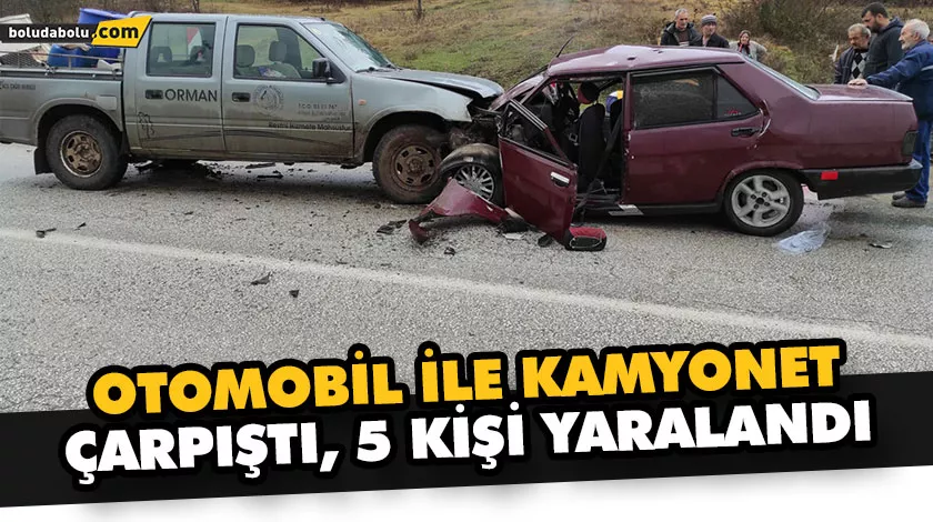 OTOMOBİL İLE KAMYONET ÇARPIŞTI, 5 KİŞİ YARALANDI OTOMOBİL İLE KAMYONET ÇARPIŞTI, 5 KİŞİ YARALANDI
