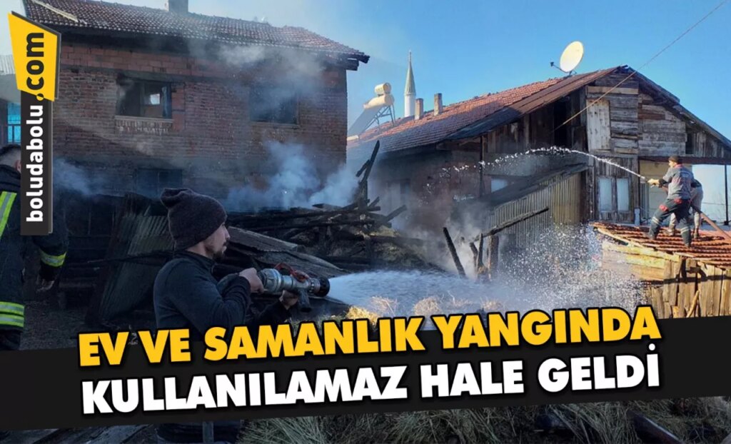 Bolu’da ev ve samanlık yangında kullanılamaz hale geldi Bolu’da ev ve samanlık yangında kullanılamaz hale geldi