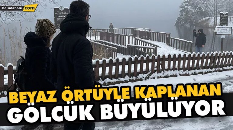 BEYAZ ÖRTÜYLE KAPLANAN GÖLCÜK BÜYÜLÜYOR