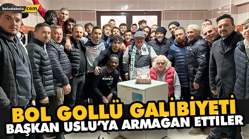 BOL GOLLÜ GALİBİYETİ BAŞKAN USLU’YA ARMAĞAN ETTİLER BOL GOLLÜ GALİBİYETİ BAŞKAN USLU’YA ARMAĞAN ETTİLER