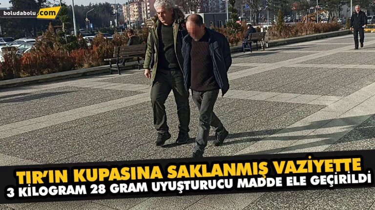 TIR’IN KUPASINA SAKLANMIŞ VAZİYETTE 3 KİLOGRAM 28 GRAM UYUŞTURUCU MADDE ELE GEÇİRİLDİ