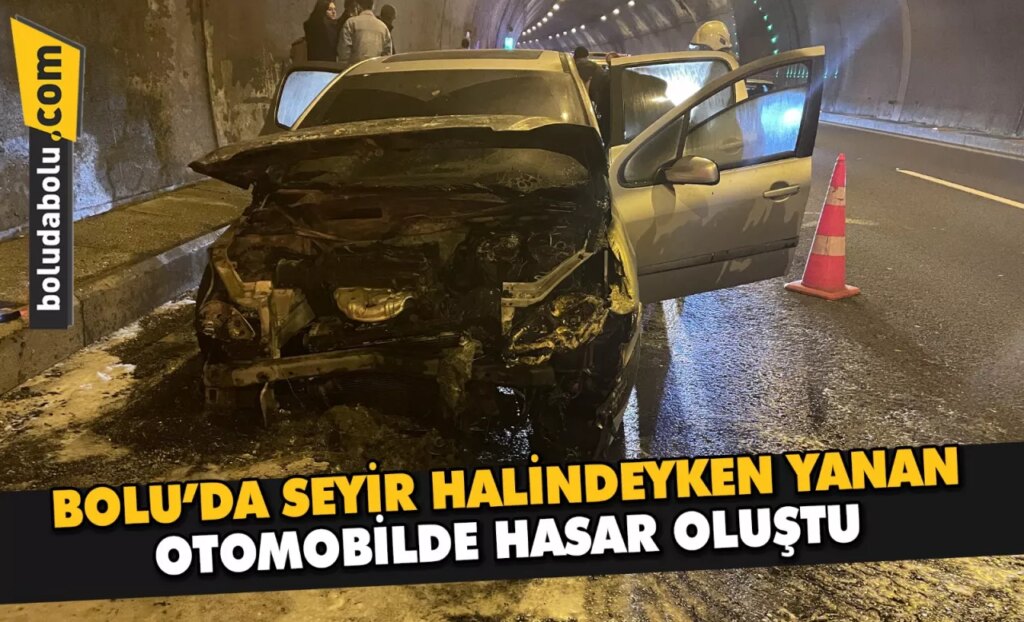 Bolu’da seyir halindeyken yanan otomobilde hasar oluştu Bolu’da seyir halindeyken yanan otomobilde hasar oluştu