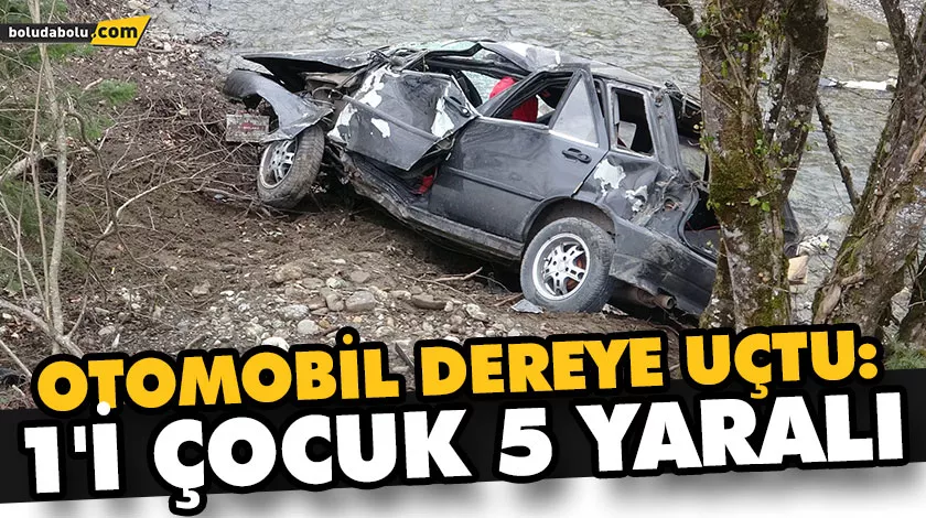OTOMOBİL DEREYE UÇTU: 1’İ ÇOCUK 5 YARALI OTOMOBİL DEREYE UÇTU: 1’İ ÇOCUK 5 YARALI