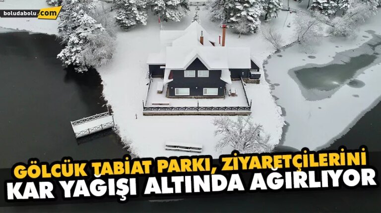 GÖLCÜK TABİAT PARKI, ZİYARETÇİLERİNİ KAR YAĞIŞI ALTINDA AĞIRLIYOR