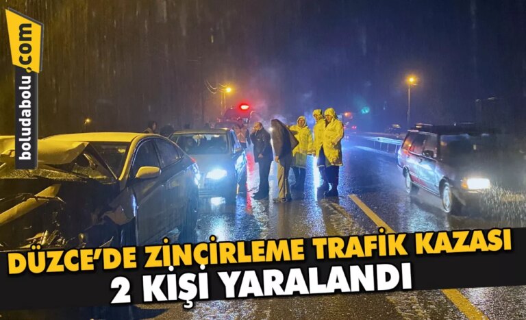 Düzce’de 4 aracın karıştığı kazada 2 kişi yaralandı