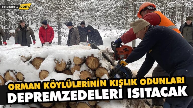 ORMAN KÖYLÜLERİNİN KIŞLIK ODUNLARI DEPREMZEDELERİ ISITACAK