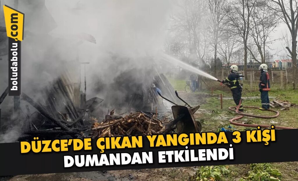 Düzce’de çıkan yangında 3 kişi dumandan etkilendi Düzce’de çıkan yangında 3 kişi dumandan etkilendi