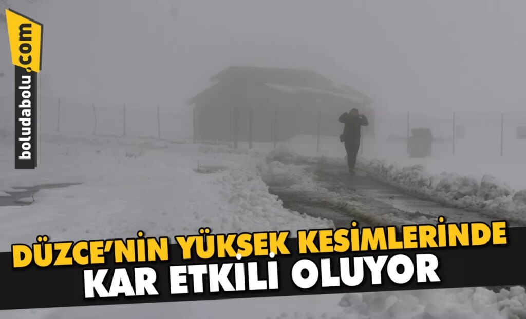 Düzce’nin yüksek kesimlerinde kar etkili oluyor Düzce’nin yüksek kesimlerinde kar etkili oluyor